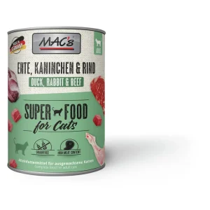 Sparpaket 6 x 800 g Mac's Ente, Kaninchen & Rind Adult Katzen Nassfutter Echt